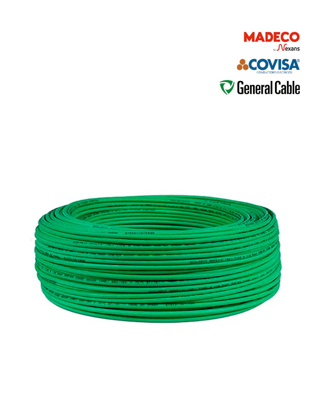 Rollo Cable Eléctrico / Alambre 1.5mm x 100 mts / Verde 